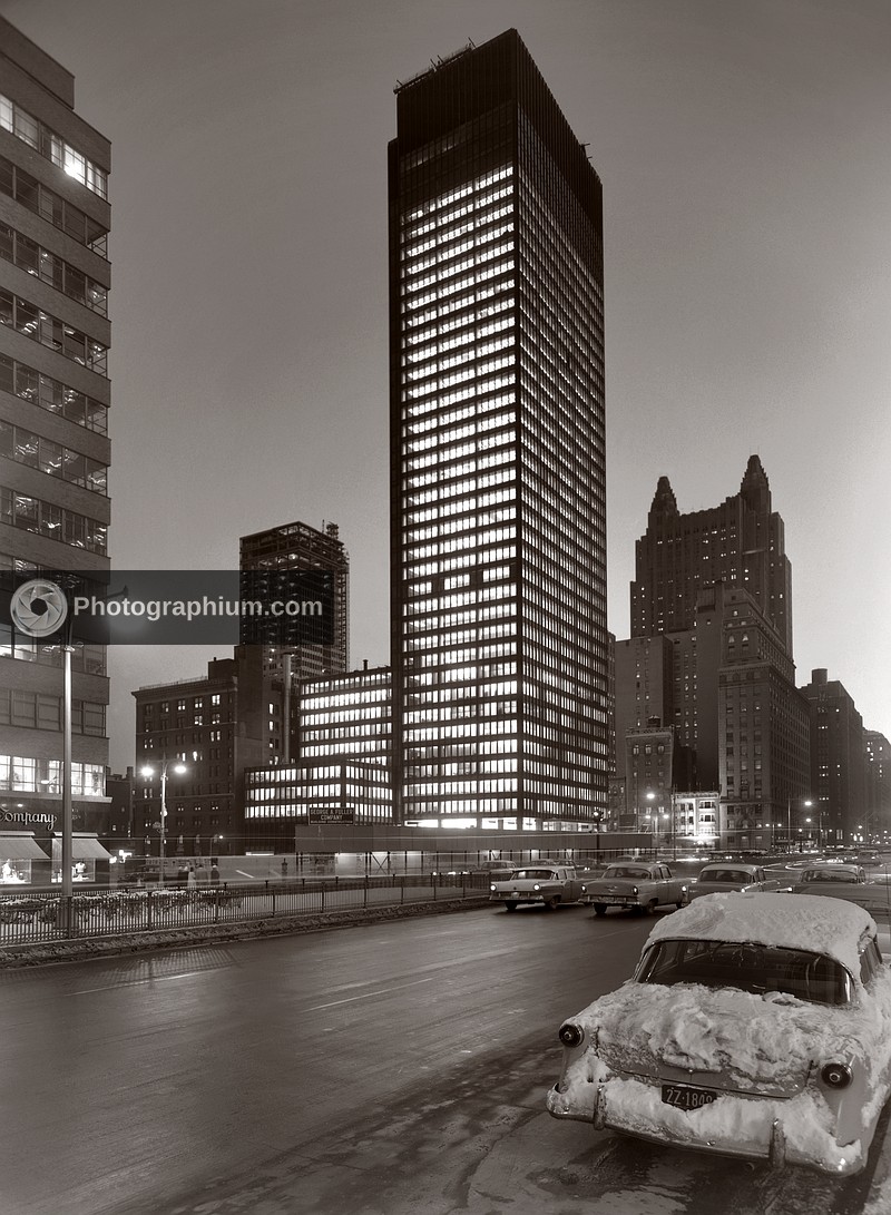 Seagram Building. Manhattan, New York City. January 3, 1958