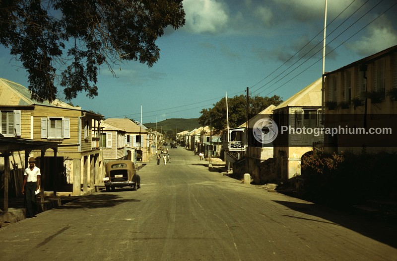 Street in Frederiksted. St. Croix, U.S. Virgin Islands. 1941