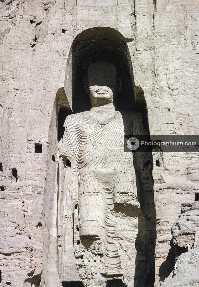 Buddhas of Bamiyan. 175 feet Buddha carved in solid rock. Bamyan valley. Afghanistan