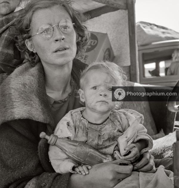 Mother and baby of family on the road. California. 1939