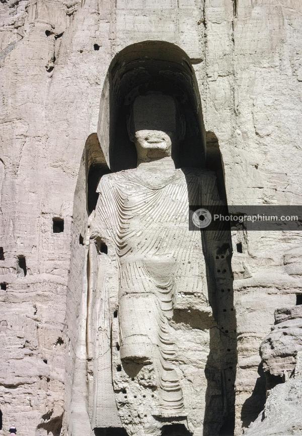 Buddhas of Bamiyan. 175 feet Buddha carved in solid rock. Bamyan valley. Afghanistan